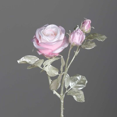 Künstliche Rose im Silberlook Bild 4