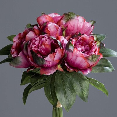 Künstlicher Pfingstrosen Bouquet, handgebunden