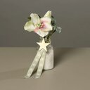 Christrosen im Glas 19 cm, white-rose