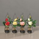Künstliche Rosen im Hängeglas 18 cm, diverse Farben